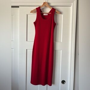 Red midi dress